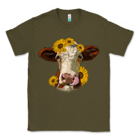 Army Green hereford cattle sunflowers heifer Classic Tee - Jasminsmagicworld