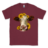 Burgundy hereford cattle sunflowers heifer Classic Tee - Jasminsmagicworld