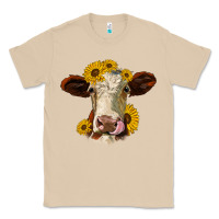 Mushroom hereford cattle sunflowers heifer Classic Tee - Jasminsmagicworld