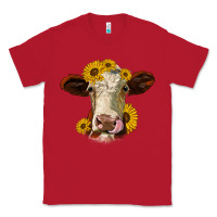 Red hereford cattle sunflowers heifer Classic Tee - Jasminsmagicworld