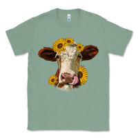 Sage hereford cattle sunflowers heifer Classic Tee - Jasminsmagicworld