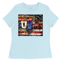 Baby Blue usa Ladies Tee - CowGirlArtShop
