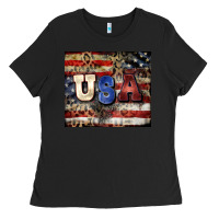 Black usa Ladies Tee - CowGirlArtShop