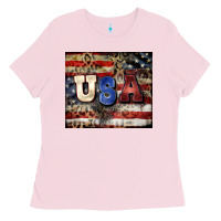 Bubblegum Pink usa Ladies Tee - CowGirlArtShop