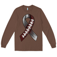 Chestnut Gray Ribbon American Football Long Sleeve Tee - BundleAndBundleShop