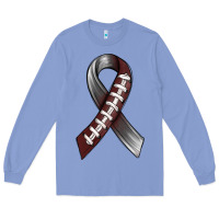 Colony Blue Gray Ribbon American Football Long Sleeve Tee - BundleAndBundleShop