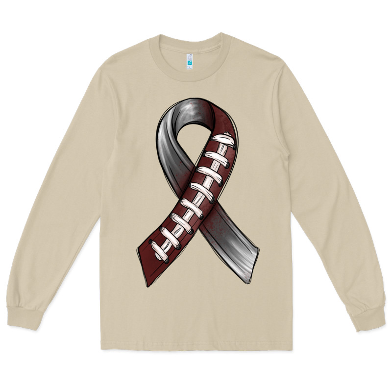 Gray Ribbon American Football Long Sleeve Tee by BundleAndBundleShop | Teevron
