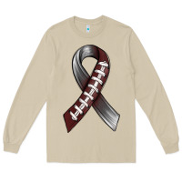 Mushroom Gray Ribbon American Football Long Sleeve Tee - BundleAndBundleShop