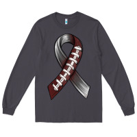 Smoke Gray Ribbon American Football Long Sleeve Tee - BundleAndBundleShop