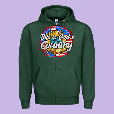 This Is God's Country Zipper Hoodie Designed By Adodesignshop