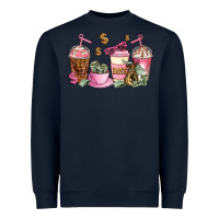 Navy boss lady coffee cups Heavyweight Sweatshirt - AdoDesignShop