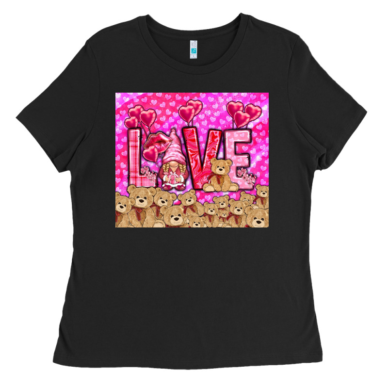 Love Gnome With Bear Tumbler Valentine's Day Ladies Tee by HowdyJamesFarm | Teevron
