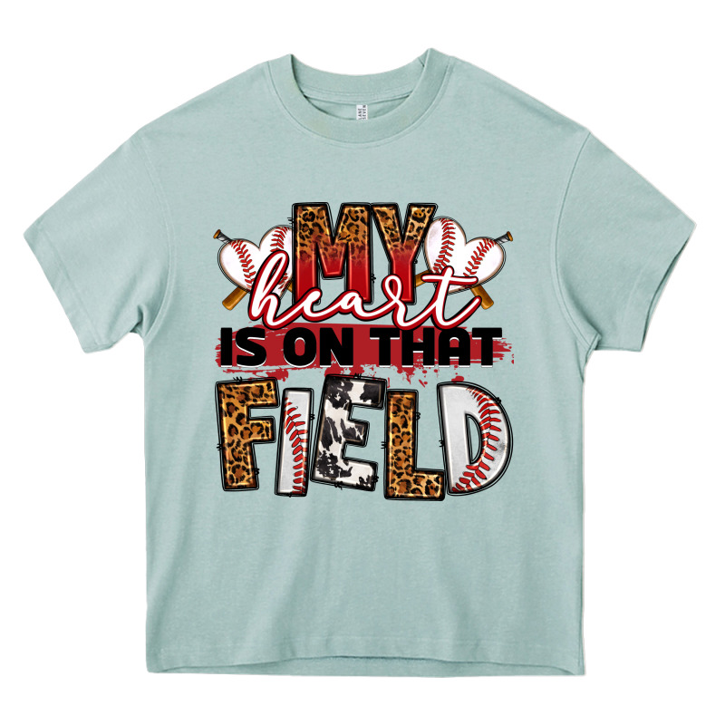 My Heart Is On That Field Baseball Heavy Core Tee by RanaPortraitStore | Teevron