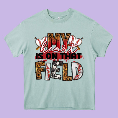My Heart Is On That Field Baseball Heavy Core Tee Designed By Ranaportraitstore