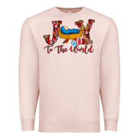 Pale Pink joy to the world Premium Sweatshirt - AdoDesignShop