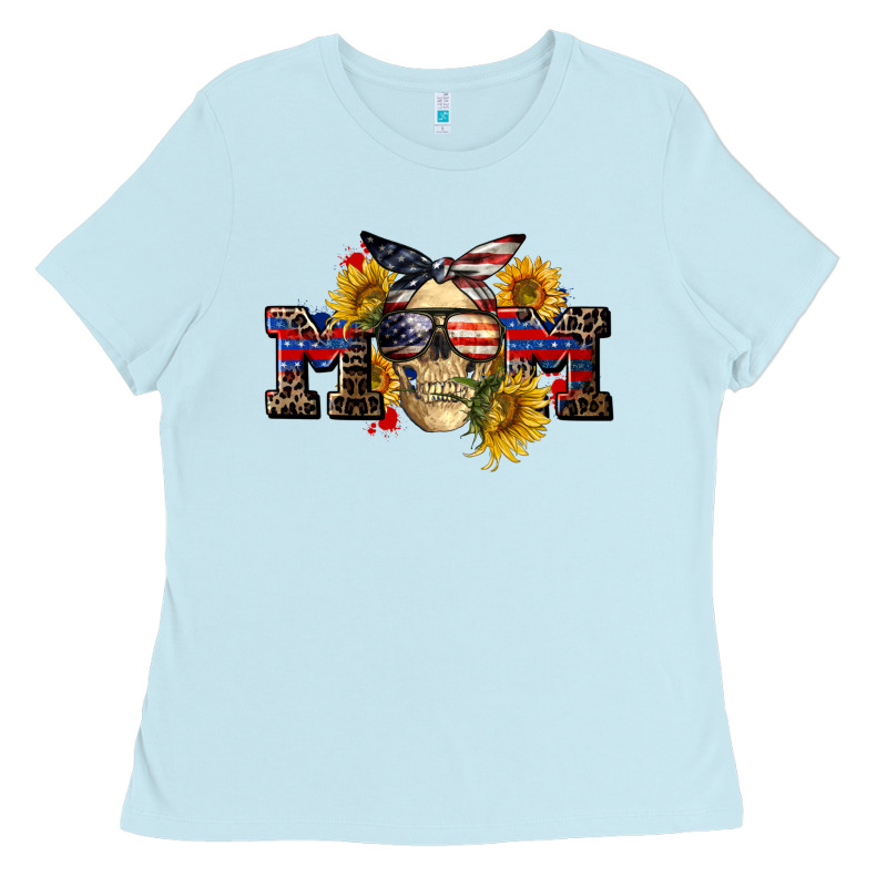 American Mom Skull Ladies Tee by CowGirlArtShop | Teevron