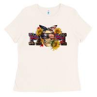 Bone american mom skull Ladies Tee - CowGirlArtShop