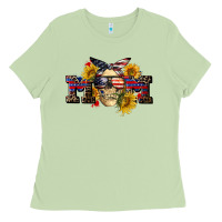 Matcha american mom skull Ladies Tee - CowGirlArtShop