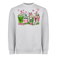 Heather Grey botanic coffee cups Heavyweight Sweatshirt - AdoDesignShop