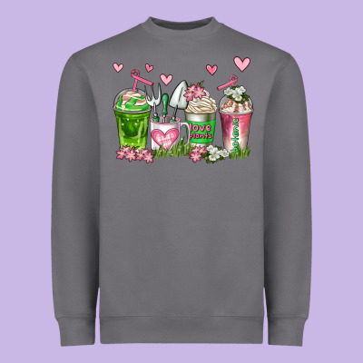 Botanic Coffee Cups Heavyweight Sweatshirt Designed By Adodesignshop