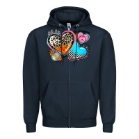 Navy western leopard  racing  hearts Zipper Hoodie - AdoDesignShop