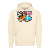 Sandshell western leopard  racing  hearts Zipper Hoodie - AdoDesignShop