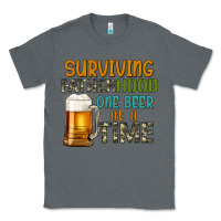 Charcoal Heather surviving fatherhood one beer at a  time Classic Tee - Artiststas