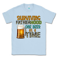 Dusty Blue surviving fatherhood one beer at a  time Classic Tee - Artiststas