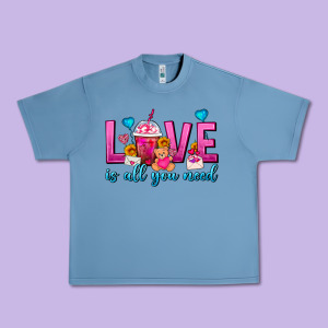 Love Is All You Need Valentines Day Frappe Coffee Urban Heavy Tee Designed By Fadigitalartstudio