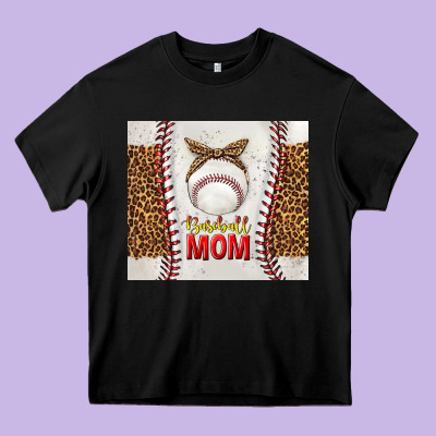 Baseball Mom With Leopard Tumbler Tbs Heavy Core Tee Designed By Tumblerdesignbyshophia