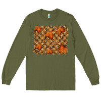 Army Green autumn leafe backround Long Sleeve Tee - RanaPortraitStore