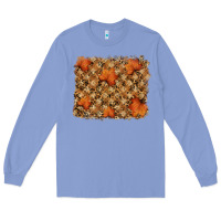 Colony Blue autumn leafe backround Long Sleeve Tee - RanaPortraitStore
