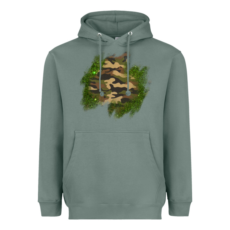 Camouflage Glitter Patch Heavyweight Hoodie by AdoDesignShop | Teevron