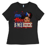 Black little miss america black girl peekaboo Ladies Tee - CowGirlArtShop