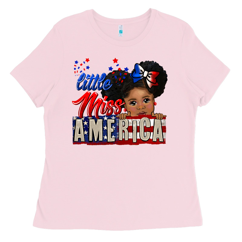 Little Miss America Black Girl Peekaboo Ladies Tee by CowGirlArtShop | Teevron