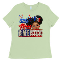 Matcha little miss america black girl peekaboo Ladies Tee - CowGirlArtShop