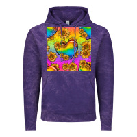 Cloud Purple Pride lgbtq leopard hearts and sunflowers seamless Vintage Hoodie - BundleAndBundleShop