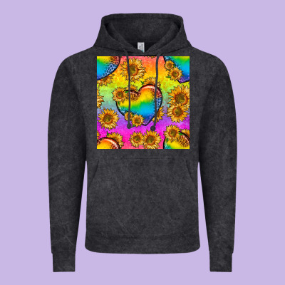 Pride Lgbtq Leopard Hearts And Sunflowers Seamless Vintage Hoodie Designed By Bundleandbundleshop
