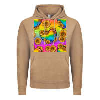 Vintage Coffee Pride lgbtq leopard hearts and sunflowers seamless Vintage Hoodie - BundleAndBundleShop