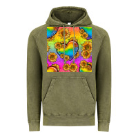 Vintage Olive Pride lgbtq leopard hearts and sunflowers seamless Vintage Hoodie - BundleAndBundleShop
