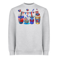 Heather Grey 4th of july coffee cups Heavyweight Sweatshirt - AdoDesignShop