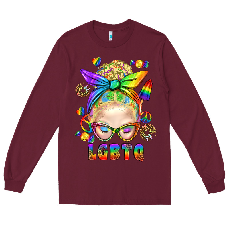 Lgbtq+ Messy Bun With Snacks Long Sleeve Tee by BundleAndBundleShop | Teevron