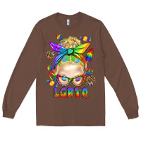 Chestnut LGBTQ+ Messy Bun With Snacks Long Sleeve Tee - BundleAndBundleShop