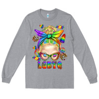Heather Grey LGBTQ+ Messy Bun With Snacks Long Sleeve Tee - BundleAndBundleShop