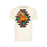 Vintage Arctic Aztec Symbol White Horse Vintage Tee - FaDigitalArtStudio