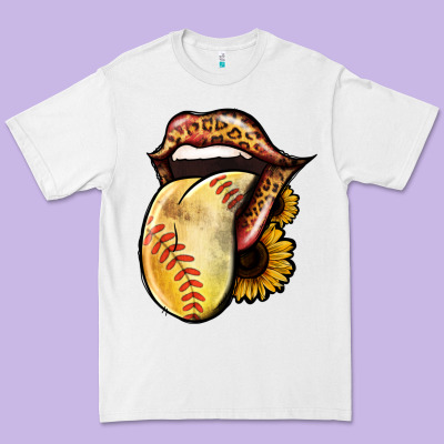 Softball Tongue Premium Tee Designed By Jasminsmagicworld