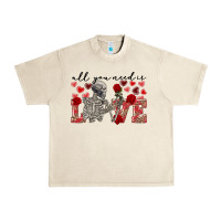 Sandshell Skeleton all you need is love Urban Heavy Tee - FaDigitalArtStudio