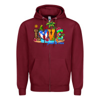 Burgundy love puerto rico Zipper Hoodie - AdoDesignShop