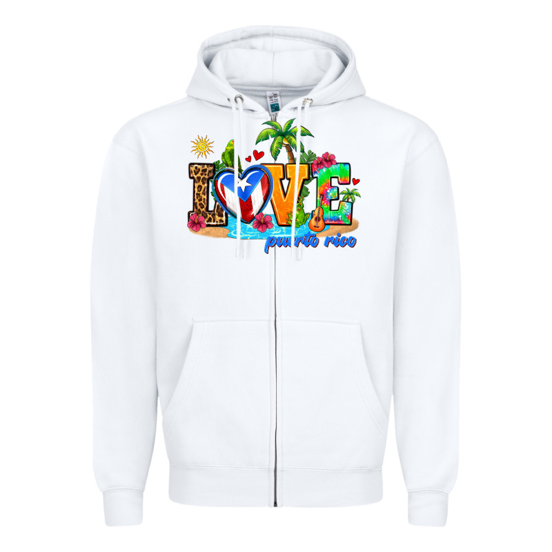 Love Puerto Rico Zipper Hoodie by AdoDesignShop | Teevron