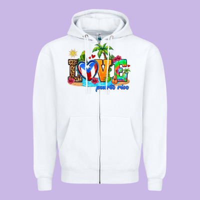 Love Puerto Rico Zipper Hoodie Designed By Adodesignshop